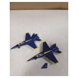 ArtCreativity Diecast F-18 Blue Angel Jets with Pullback Mechanism, 2 pcs, 6.75 inches Diecast Metal Jet Plane Fighter Toys for Boys, Air Force Military Cake Decorations, Aviation Party FavorsOne Piec