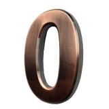 4 Inch Mailbox Number 0, Door Address Numbers Stickers for House/Apartment/Floor, Bronze/Silver, by Hopewan. (0, Bronze)