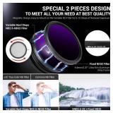 JJC True Color 58mm Variable ND2.5-ND1000 Filter Kit, 1-10 Stops, No Color Shift, No X Cross, No Vignetting, Two-Part Design, Multi-Coated Neutral Density Lens Filter