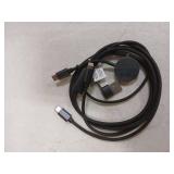 Temdan for Travel Vacation Essentials,3 in 2 USB C Cable for Apple Watch Charger/iPhone 17 Charger/Lightning,Multi Charging Cable Cord,Camping Essentials,Designed for iWatch &iPhone 16-12-4FT Black