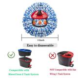 4Pack Mop Replace Heads Compatible for O Cedar, Spin Mop Refill Head Replacement for RinseClean 2-Tank System - Fluffy Microfiber, Machine Washable and Easy to Replace