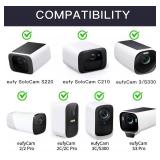 2Pack Gutter Mount Compatible with eufy Security SoloCam S220/C210, eufyCam 2C/2C Pro/S3 Pro, 3/S330, 2/2 Pro, 3C/S300, 360°Adjustable Weatherproof Mounting Bracket for Eufy Security Camera - White