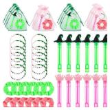 LIUBUJINGYING 48Pcs Priness Theme Party Favor Supplies Bracelet Pink and Green Velvet Hair Scrunchies Bubbles Organza Bags Friendship Matching Bracelets for Women Birthday Party Dress Decor