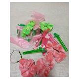 LIUBUJINGYING 48Pcs Priness Theme Party Favor Supplies Bracelet Pink and Green Velvet Hair Scrunchies Bubbles Organza Bags Friendship Matching Bracelets for Women Birthday Party Dress Decor