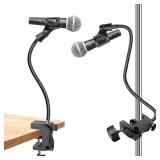 Microphone Stand, 20" Flexible Gooseneck Desktop Mic Stands Holder,3/8" to 5/8" Screw Adapter, 360 Adjustable Compact Mic Arm for Meetings, Lectures, Live Broadcast Equipment