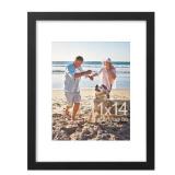 DecorUhome 11x14 Picture Frame, Display Pictures 8x10 with Mat or 11x14 without Mat, Wall Mounting Photo Frame, Black, 1 Pack