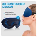 LYSIAN Cooling Sense 3D Sleep Eye Mask for Women Men, Eye Mask with Contoured Design with 5 Pair Ear Plugs, Block Light for Deep Sleep - Blue