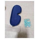 LYSIAN Cooling Sense 3D Sleep Eye Mask for Women Men, Eye Mask with Contoured Design with 5 Pair Ear Plugs, Block Light for Deep Sleep - Blue