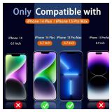 Ferilinso for iPhone 14 Plus iPhone 13 Pro Max Privacy Screen Protector 2 Pack 9H Anti Spy Tempered Glass with 2 Pack Camera Lens Protector Case Friendly Bubble free accessories