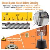 NEWBYTEK M6 Thread Rubber Furniture Leveling Feet Screw in Threaded Furniture Levelers Adjustable Table Chair Levelers Feet Glides for Chairs Tables Cabinet Patio - 8 Pack