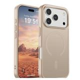 SUPFINE Magnetic for iPhone 17 Pro Case (Compatible with MagSafe)(Military Grade Drop Protection) Translucent Matte Shockproof with Anti-Fingerprint Phone Cover,Desert Gold