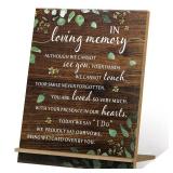 Chunful in Loving Memory Wedding Sign Acrylic Memorial Table Sign for Wedding Wooden Decor for Ceremony and Reception(Greenery)