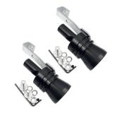 DEVMO 2pcs XL Size Aluminum Alloy Universal Turbo Sound Exhaust Muffler Pipe Whistle Car Roar Maker (XL-Black)