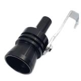 DEVMO 2pcs XL Size Aluminum Alloy Universal Turbo Sound Exhaust Muffler Pipe Whistle Car Roar Maker (XL-Black)