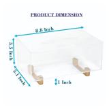 YoBa Thick Acrylic Tissue Box Holder Rectangular Clear Tissue Box Dispenser with Gold Plated Aluminum Legs for Bathroom, Kitchen, Bedroom, Office, Hotels and Restaurant
