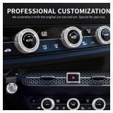 Polodunn for 2022-2026 Honda Civic, 2023-2026 CRV/HRV/Acura Integra, 2023-2025 Accord & 2025 ADX Accessories - 6pcs Aluminum Alloy Knob Cover Trim Set FIts Push Start, AC & Hazard Light (Bling)