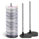 Vodolo Tumbler Lid Organizer,2 PCS Cup Lid Holder,Slim Vertical Storage for Up to 15 Lids,Cup Lid Organizer for Save Pantry, Countertop,Kitchen Cabinets Space