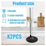 Vodolo Tumbler Lid Organizer,2 PCS Cup Lid Holder,Slim Vertical Storage for Up to 15 Lids,Cup Lid Organizer for Save Pantry, Countertop,Kitchen Cabinets Space