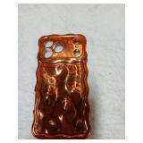 FABSPARK Case for iPhone 17 Pro Max,3D Meteorite Bubble Pattern Electroplate Plating Glitter Curly Wavy Frame Glossy Case,Soft TPU Shockproof for iPhone 17 Pro Max 6.9 inch,Orange