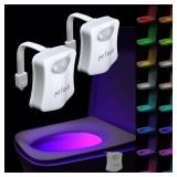 MIEFL Toilet Light Motion Sensor 16 Colors Changing (2 Pack),LED Glow Bowl inside Toilet Light, Smart Night Light for Bathroom, Cool Funny White Elephant Gag Gift Christmas Dad Teen Boy Girl Men Women