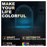 MIEFL Toilet Light Motion Sensor 16 Colors Changing (2 Pack),LED Glow Bowl inside Toilet Light, Smart Night Light for Bathroom, Cool Funny White Elephant Gag Gift Christmas Dad Teen Boy Girl Men Women