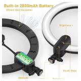 Kmasic 12 inch Ring Light with Sta 2800mAh Rechargeable, LED Circle Selfie Cordless Ringlight with 63" Tripod/Phone Holder/Remote for Makeup Live/Video Recording/Tiktok/YouTube/Podcasting/Vlogging