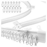 UrbanRed Flexible Bendable Ceiling Curtain Track, 22.9 ft (7 m) Mount for Rail with Curtain Tracks System, Room Divider, Curtains Rod, RV Ceiling Track for Curtains, Long Curved Hospital System, White