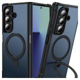 Zhendecase Magnetic Stand for Samsung Galaxy Z Fold 7 Case, [Fit for MagSafe] Upgraded Military Grade Drop-Proof Fold 7 Cases with Ring Holder Support Wireless Charging, Black