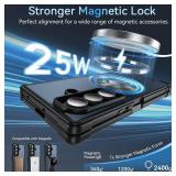 Zhendecase Magnetic Stand for Samsung Galaxy Z Fold 7 Case, [Fit for MagSafe] Upgraded Military Grade Drop-Proof Fold 7 Cases with Ring Holder Support Wireless Charging, Black