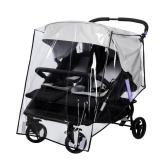 Bemece Double Stroller Rain Cover, Weather Shield Double Stroller for Side by Side Seats Twin Stroller, Baby Outdoor Activities Accessories, Protects Children from Rain, Snow, Wind