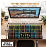 Excel Shortcuts Mouse Pad - Extended XL Office Keyboard Mat (31.5" x 11.8") Inch, Excel Mouse Pad Shortcuts, Stitched Edges | Non-Slip Base Excel Cheat Sheet Desk Pad