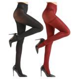 Oruolan 40D Opaque Control Top Pantyhose-Nylon Spandex Tights Wine Red Small