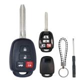 MechanMagic Key Fob Shell Case Replacement Compatible with Toyota Camry Corolla RAV4 Highlander Tacoma 2012-2020 Keyless Entry Remote Control 4 Buttons Car SUV Head Key Cover