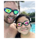 Aegend Swim Goggles, 2 Pack UV Protection, Adjustable, Anti Fog Swimming Goggles No Leaking Adult Men Women Youth, Aqua & Bright Rose