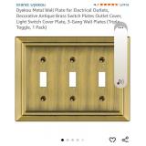 Brushed Nickel Triple Toggle Light Switch Plate