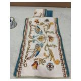 Patdrea Designer Rectangle Throw Pillow Covers Set of 2,Farmhouse Blue Linen with Birds Floral Pattern Pillow Cover,Decorative Lumbar Pillowcases Cushion for Bed Living Room Outdoor Car,12"x20"