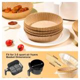 Air Fryer Liners Disposable - 150Pcs 6.5In Round Parchment Paper for Air Fryer Non-Stick Airfryer Basket Liners for Steamer Microwave Oven