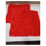GriNeed Pack of 2 Christmas Red Pillow Covers 18x18 Inch Decorative Faux Fur Throw Pillow Cover, Soft Lumbar Plush Pillowcases for Couch Sofa Bed Living Room, Fluffy Cute Home Boho Accent Decor