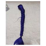 Long Purple Braid Ponytail Extensions Pre Stretched Purple Hair Extensions for Braids Easy Clip in Ponytail for Teen Cosplay Halloween Costume(24 Inch)