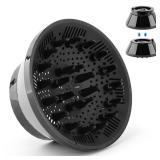 Universal Hair Diffuser Adaptable for Blow Dryers with D-1.5-Inch to 3.15-Inch Folded Hair Blow Dryer for Curly Hairs and Natural Wavy Hai(COLOR:black)