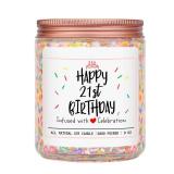 Homsolver 21st Birthday Gifts for Her, Perfect Ideas Happy Birthday Presents for Women, Friends, Sister, Daughter, Vanilla Cream Scent Handmade Aromatherapy Candle Decorations