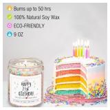 Homsolver 21st Birthday Gifts for Her, Perfect Ideas Happy Birthday Presents for Women, Friends, Sister, Daughter, Vanilla Cream Scent Handmade Aromatherapy Candle Decorations