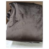 RYB HOME Brown Blackout Curtains 84 inches Long Velvet, Room Darkening Thermal Insulated Drapes with Hook Belt for Bedroom Home Theater, W 52 x L 84 inches, 2 Panels Set