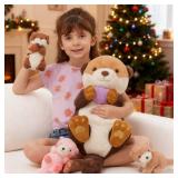 MorisMos 5Pcs Sea Otter Stuffed Animal with Babies,23.6