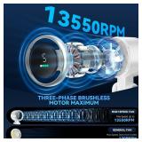 PlayHot Portable Handheld Turbo Fan, 5 Gear Wind, Battery Operated, Up to 12 Working Hours, 3 IN 1 Hand Fans with Air Turbo Tech Cooling Fan for Outdoor Activities, Travel, Beach (White)