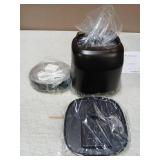 Automatic Cat Feeder, Cat Food Dispenser with Stainless Steel Bowl, Timed Portion Control 20 Portions 6 Meals Per Day, Voice Recorder, Dual Power Supply for Small Dogs (Black)