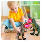 Bloolilies 2 Pack Dinosaur Toys, Electric Walking Dinosaurs Toys for Kids 3-5 5-7 with LED Lights & Sounds & Roaring, Robot Dinosaur Figures for Boys Girls Party Favors & Birthday Gifts