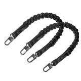 Uxcell Braided Purse Strap, 2Pcs 44.7cm/17.6" Black PU Leather Replacement Handle, Short Handbag Strap Top Braided Handle with Black Buckles for Underarm Bags, Handbags, Bucket Bags