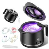 GYNHD Ultrasonic Retainer Cleaner Machine - 45kHz Ultrasonic Cleaner - 200ML Mouth Guard & Denture Cleaner Pod & Jewelry - 5 Modes with Digital Timer - Upgrade Water Bottle Design