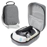 ANMIEL Hard Carrying Case for Meta Quest 3, Compatible with Meta Quest 3 VR Headset,Controller Grips,Compatible with Battery Elite Strap,Controllers and Other Accessories,Hard Shell Case-Grey